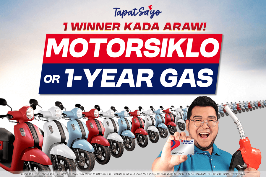 Tapat Sa’yo: 1 Winner Kada! Motorsiklo o 1-Year Gas (September 16 – December 24, 2024)