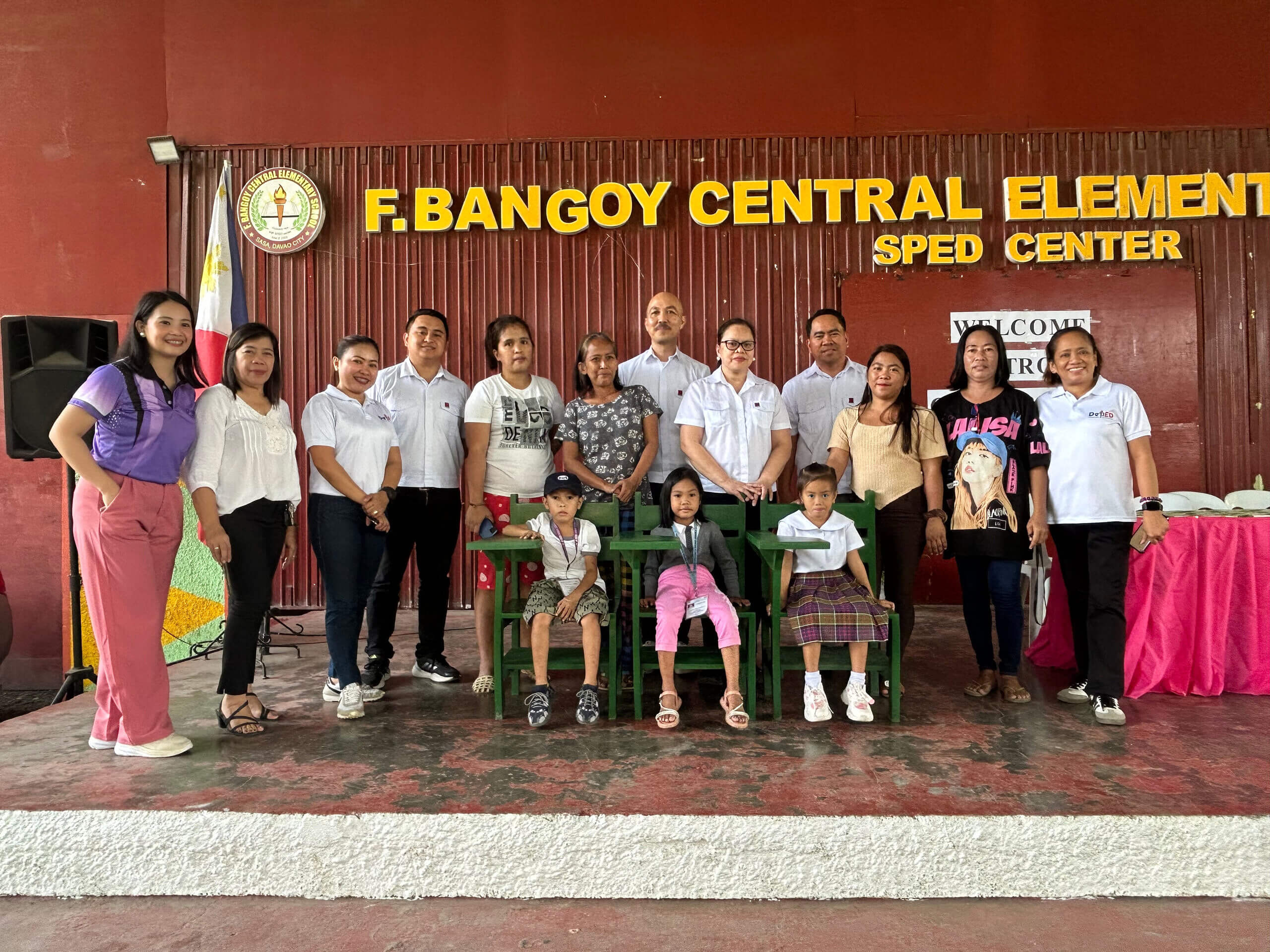 Petron donates plastic armchairs made from lube containers to partner school in Davao